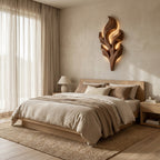 Organic Leaf Wooden Wall Lamp For Bedroom Decor