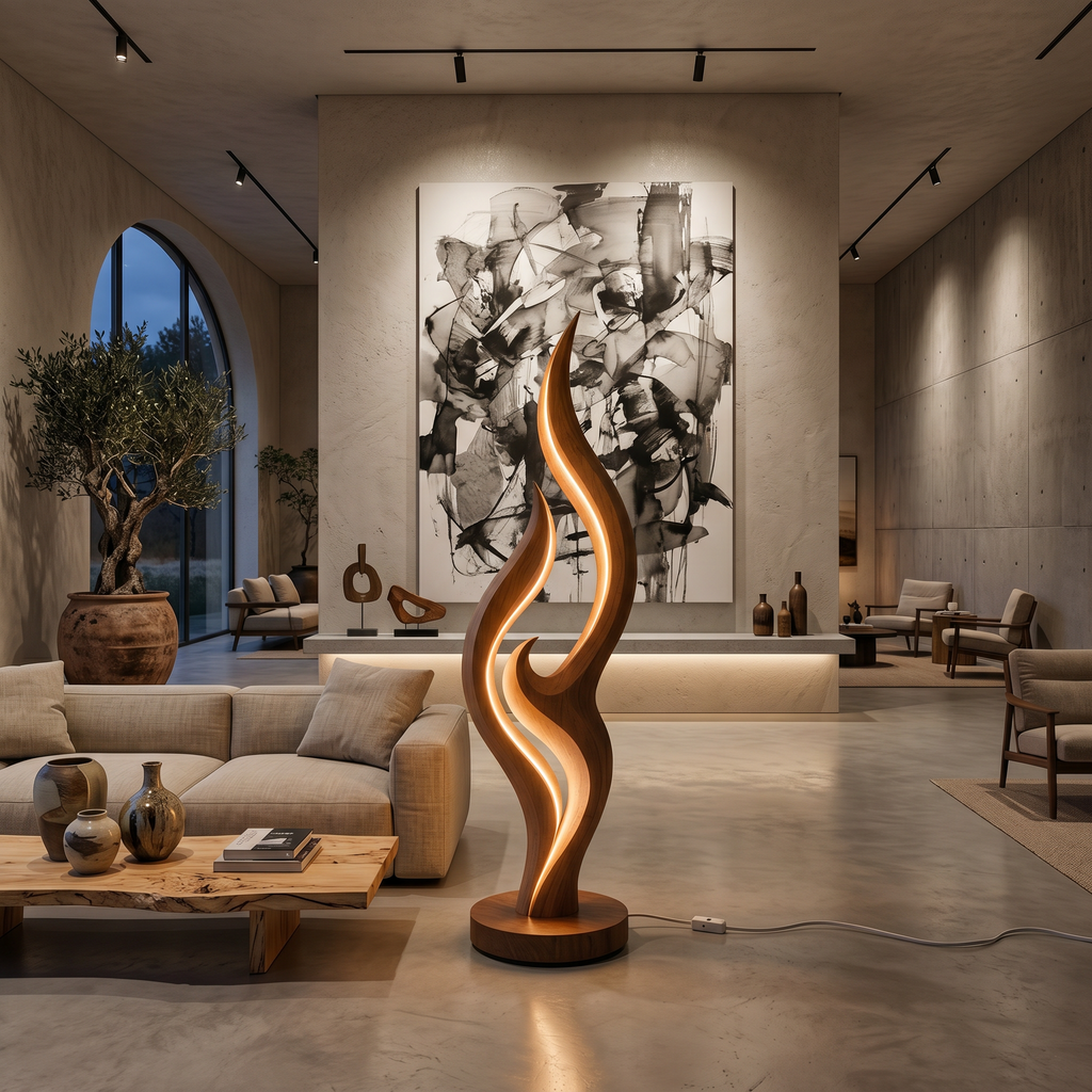 Contemporary Double Wave Lamp For Lounge Area