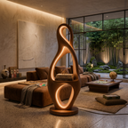 Organic Loop Lamp With Shelf For Living Room