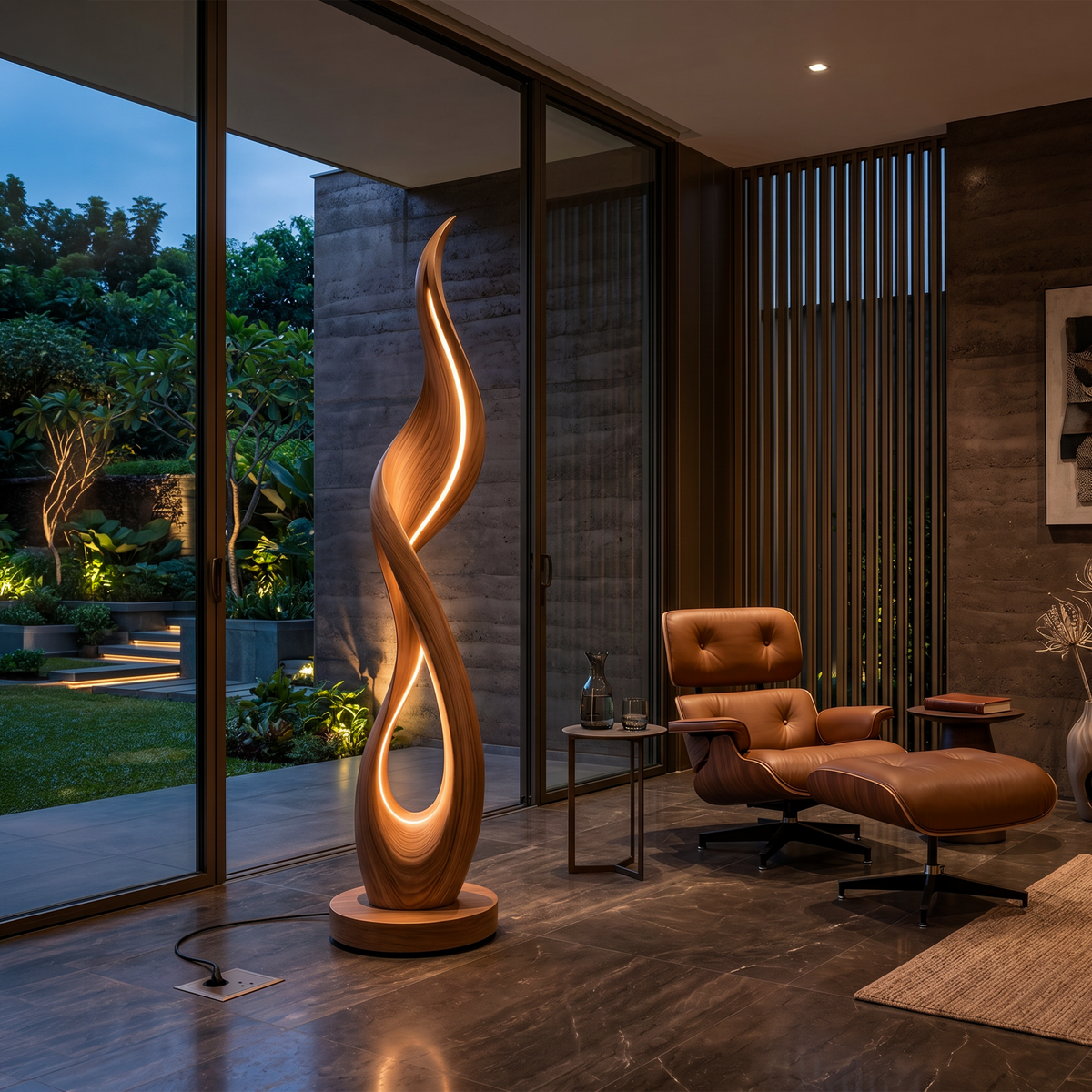 Modern Ribbon Flow Floor Lamp For Bedroom Corner