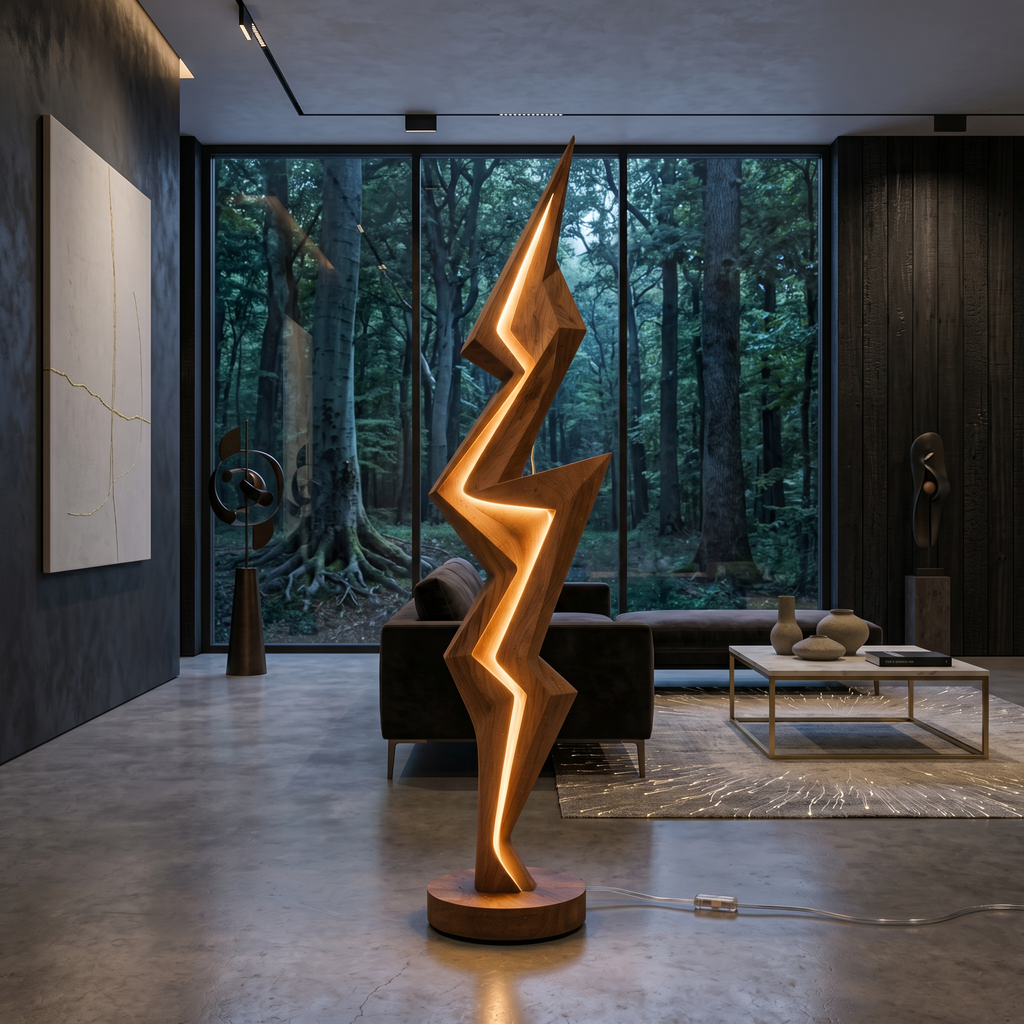 Minimalist Lightning Bolt Lamp For Modern Interior