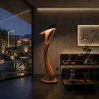 Organic Leaf Curve Floor Lamp For Reading Nook
