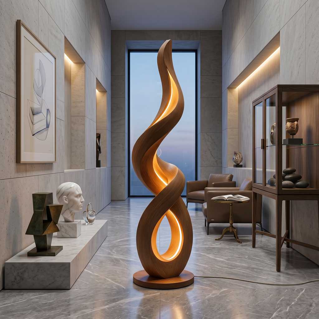Mid Century Candle Flame Floor Lamp For Interior
