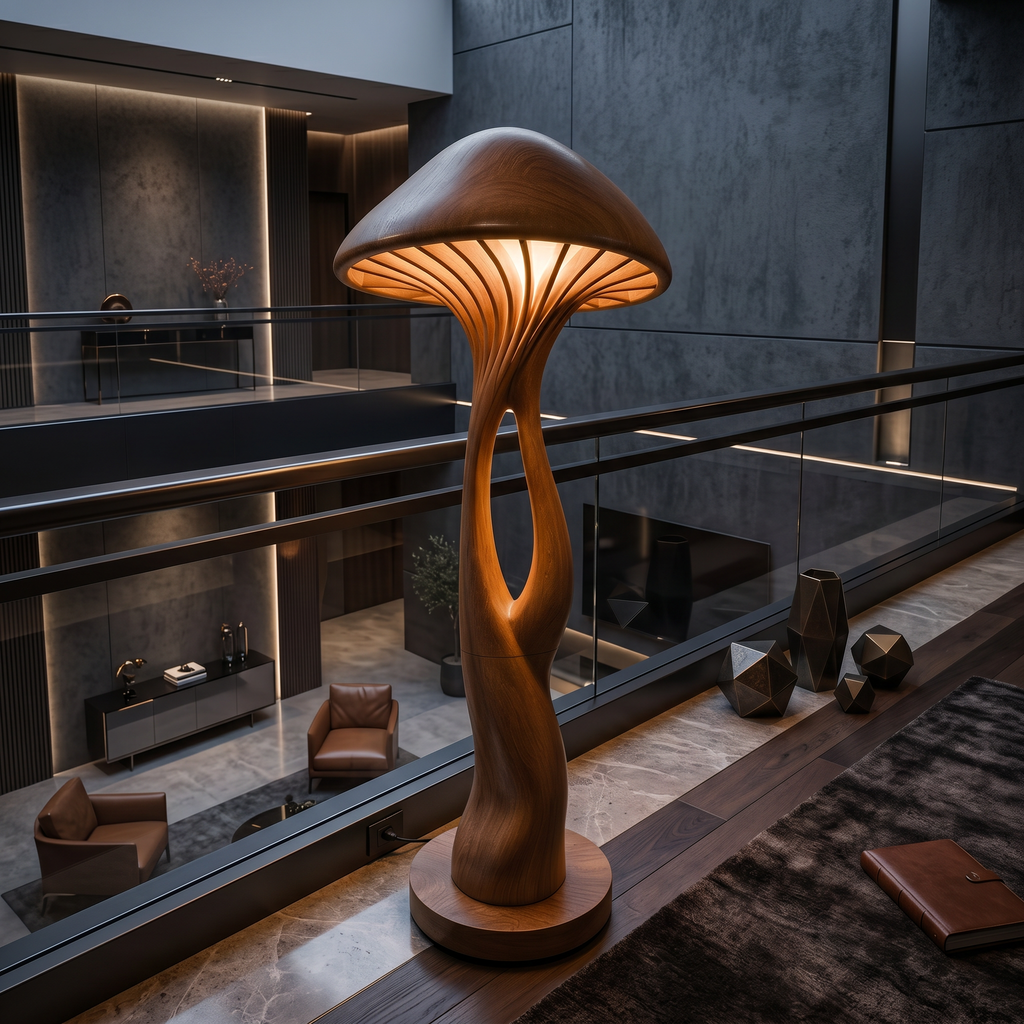 Organic Canopy Mushroom Floor Lamp For Bedside