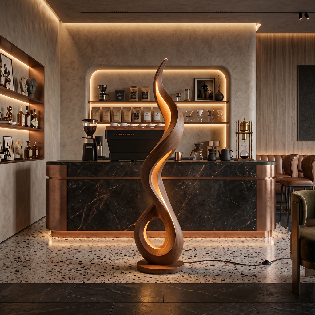 Minimalist Liquid Flow Floor Lamp For Reading Corner