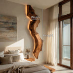 Abstract Live Edge Wall Lamp For Bedroom