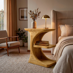Contemporary Wooden Nightstand With Storage Levels For Bedroom