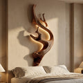 Sculptural Tree Branch Wooden Wall Lamp With LED For Home