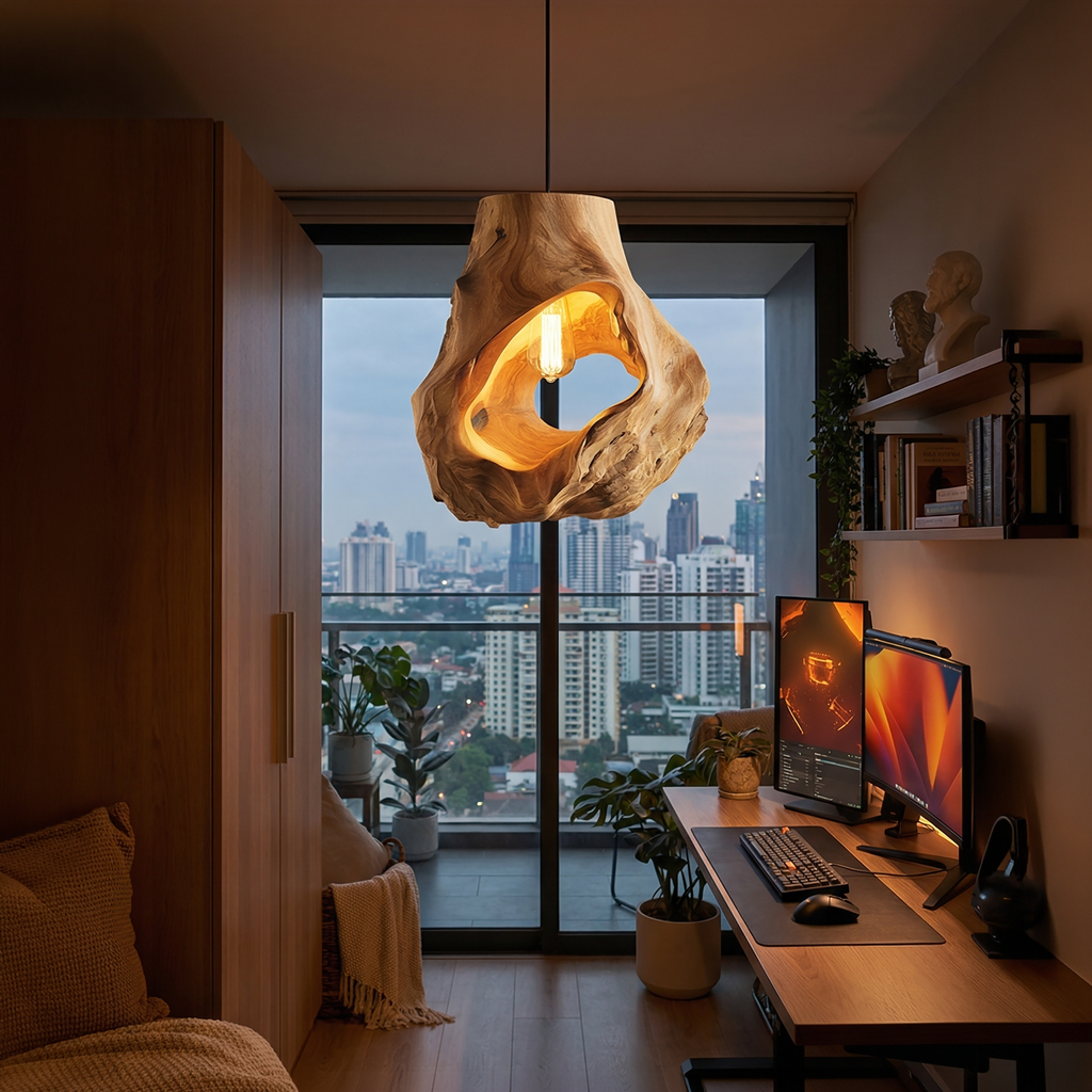 Organic Sculptural Table Lamp Bedroom Reading Nook Loft Corner