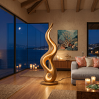 Organic Liquid Lamp With Shelf For Bedroom