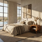 Modern Wood Nightstand With Rounded Edges For Bedroom