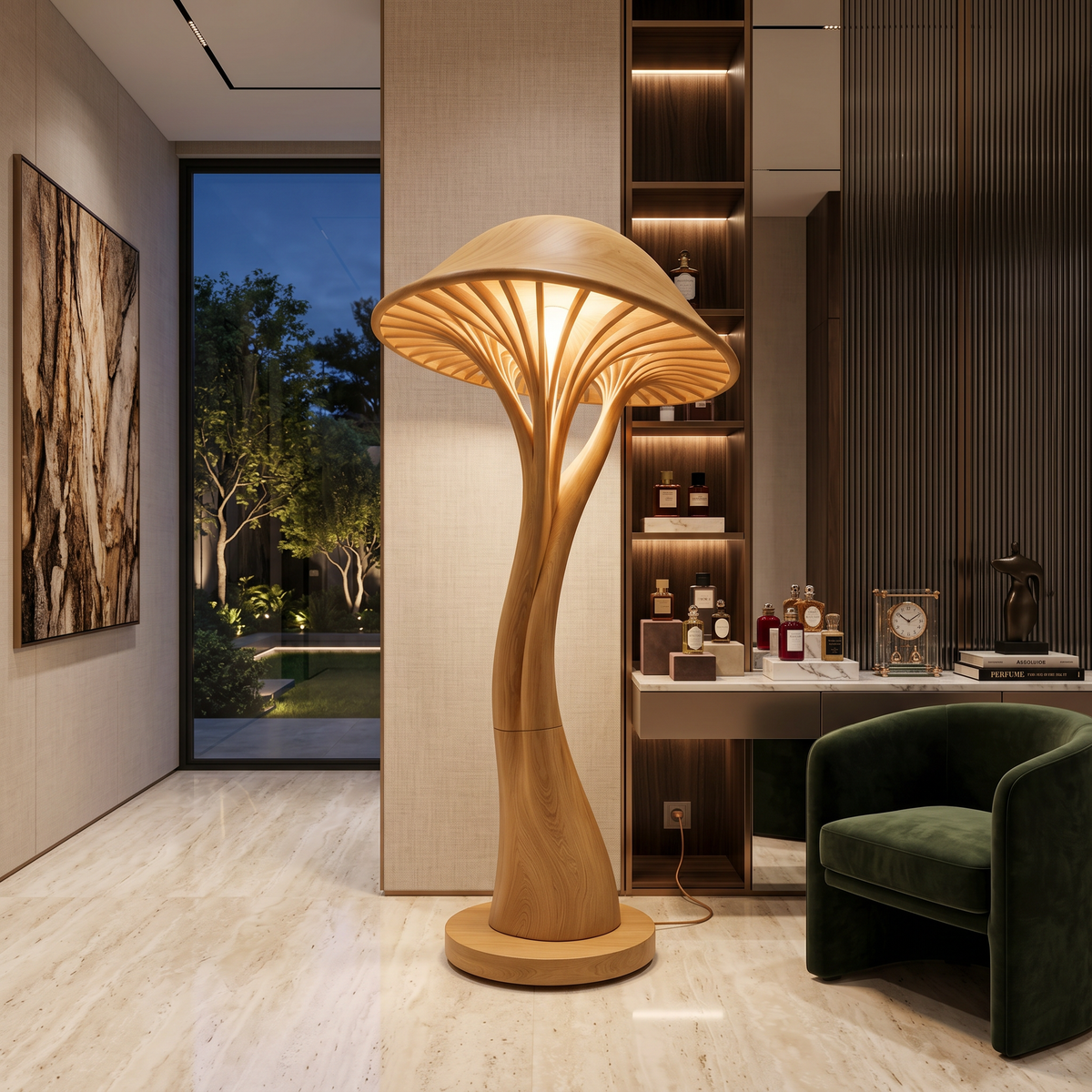 Contemporary Bloom Mushroom Floor Lamp For Living Room