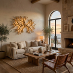 Organic Wooden LED Wall Sculpture With Branch Shape For Rustic Bedroom