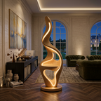 Minimalist Curved Lamp With Table For Bedroom