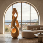 Contemporary Twisted Floor Lamp With Sculptural Hollow For Living Room