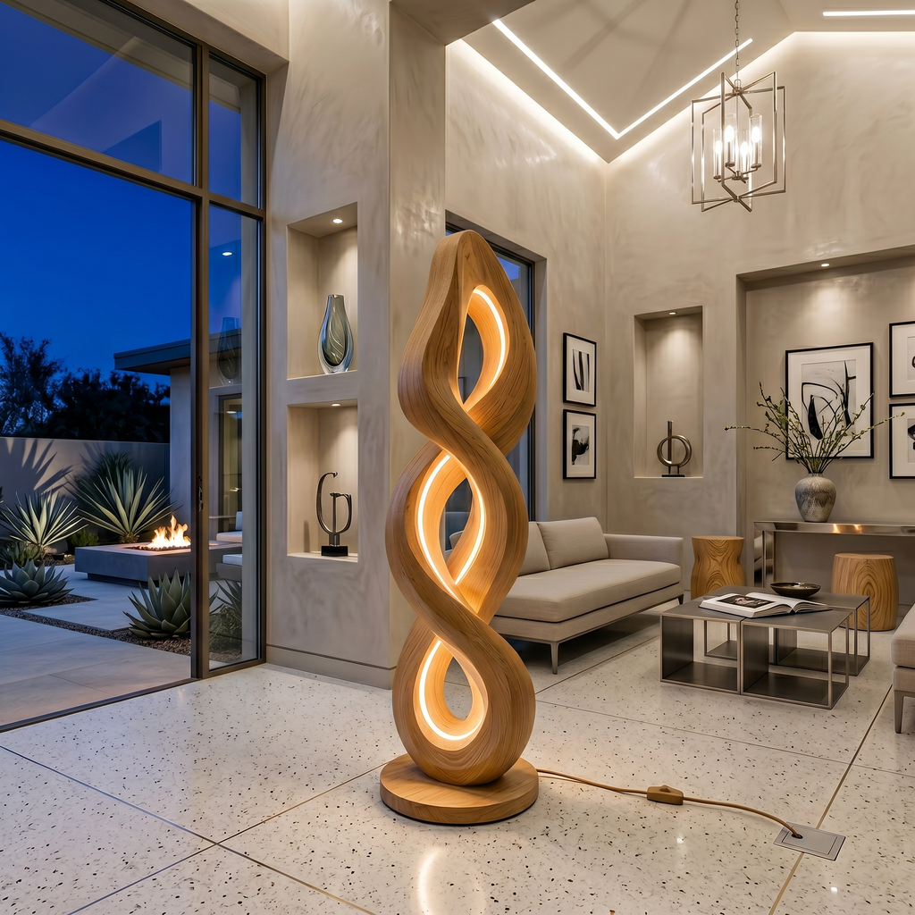 Organic Helix Lamp With Shelf For Interior
