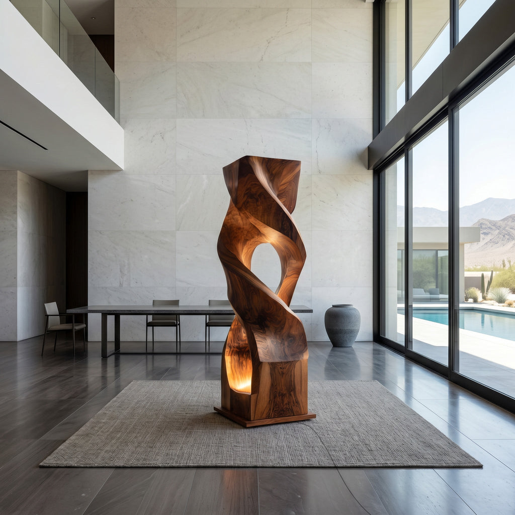 Organic Twisted Sculptural Floor Lamp For Home Decor