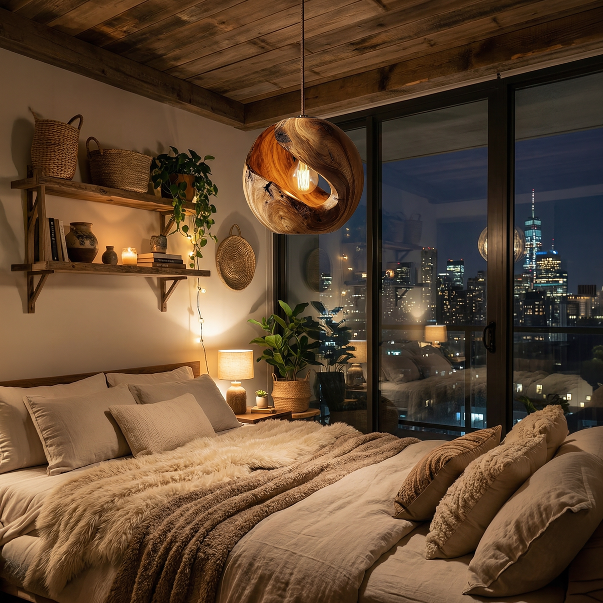 Japandi Accent Lamp Bedroom Nightstand Minimal Living Room Studio