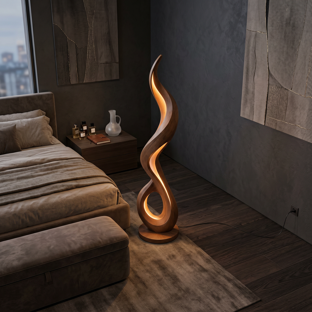 Minimalist Liquid Flow Floor Lamp For Reading Corner