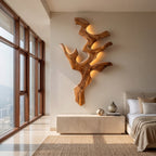 Contemporary Natural Wood Wall Light For Minimalist Bedroom