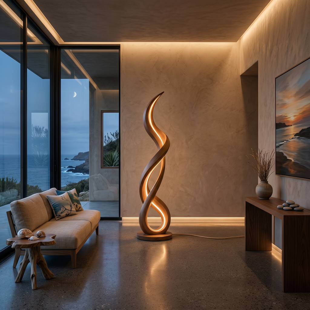 Organic Gentle Wave Floor Lamp For Modern Interior