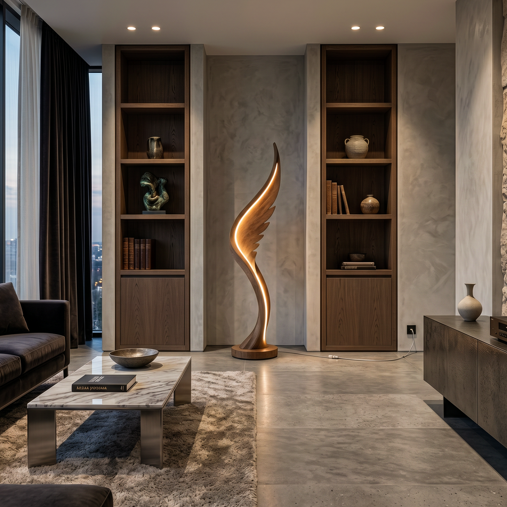 Contemporary Soaring Wing Floor Lamp For Modern Lounge