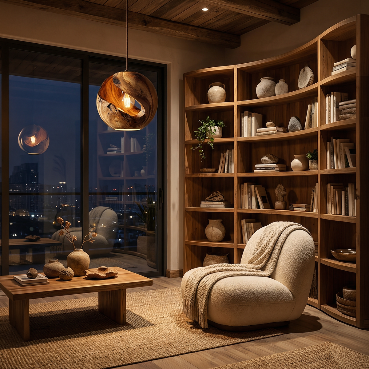Japandi Accent Lamp Bedroom Nightstand Minimal Living Room Studio