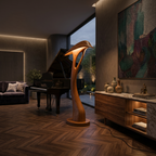 Organic Leaf Curve Floor Lamp For Reading Nook