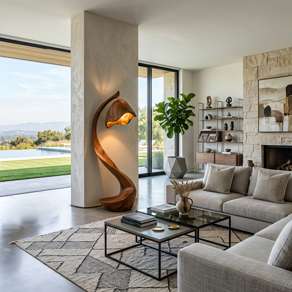 Rustic Wooden Floor Lamp Statement Design For Home Decor