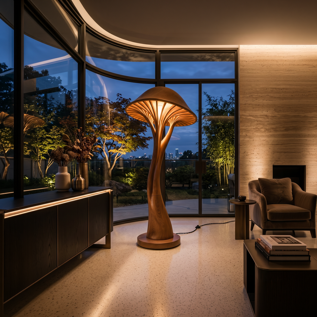 Contemporary Bloom Mushroom Floor Lamp For Living Room
