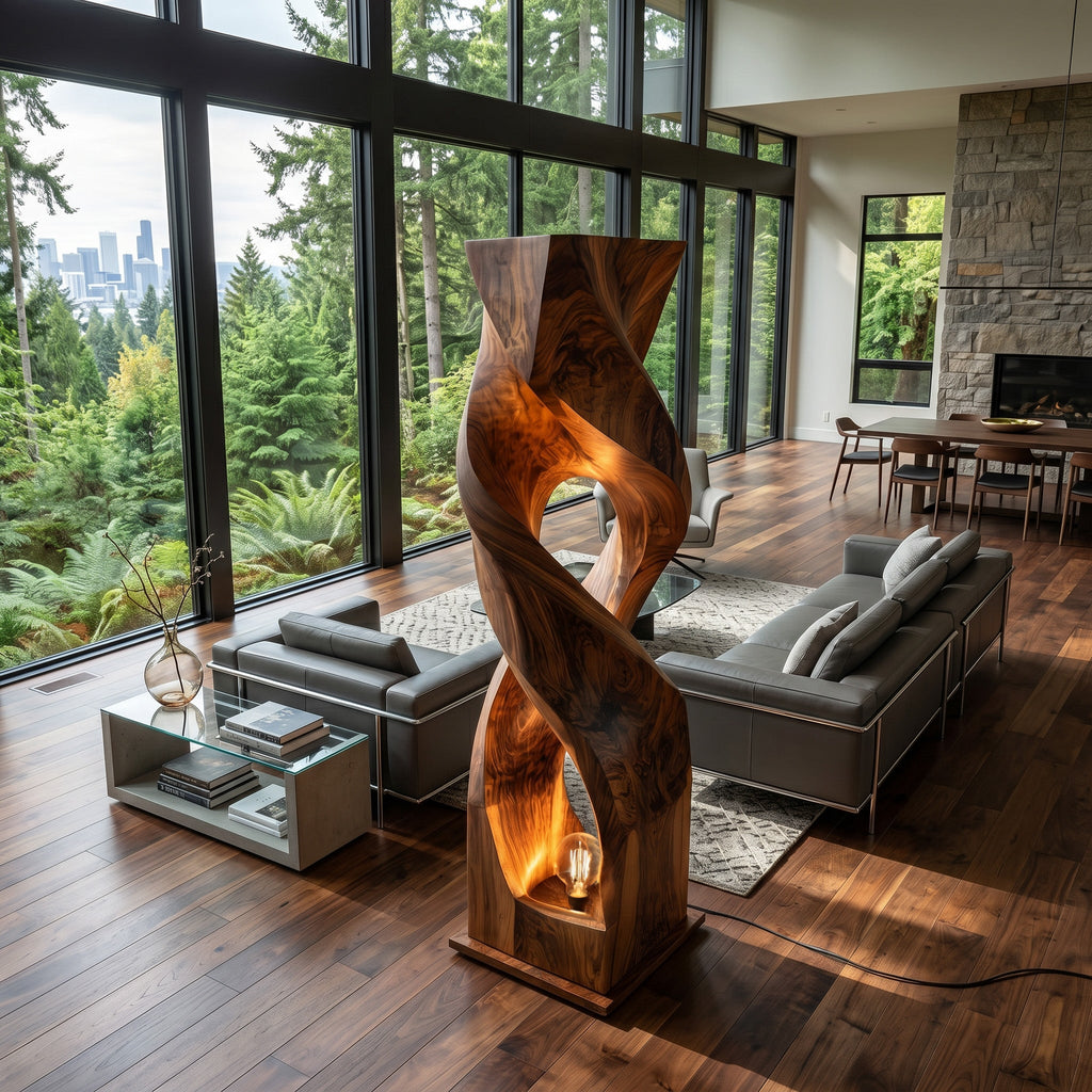 Organic Twisted Sculptural Floor Lamp For Home Decor