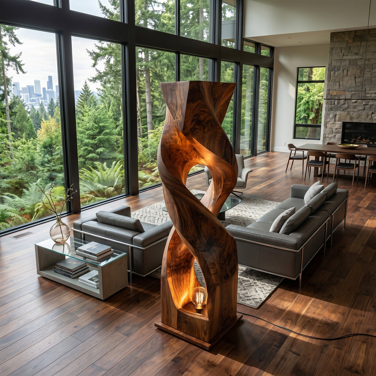 Organic Twisted Sculptural Floor Lamp For Home Decor