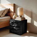 Modern Nightstand With Sculpted Drawer Fronts For Bedroom