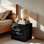 Modern Nightstand With Sculpted Drawer Fronts For Bedroom