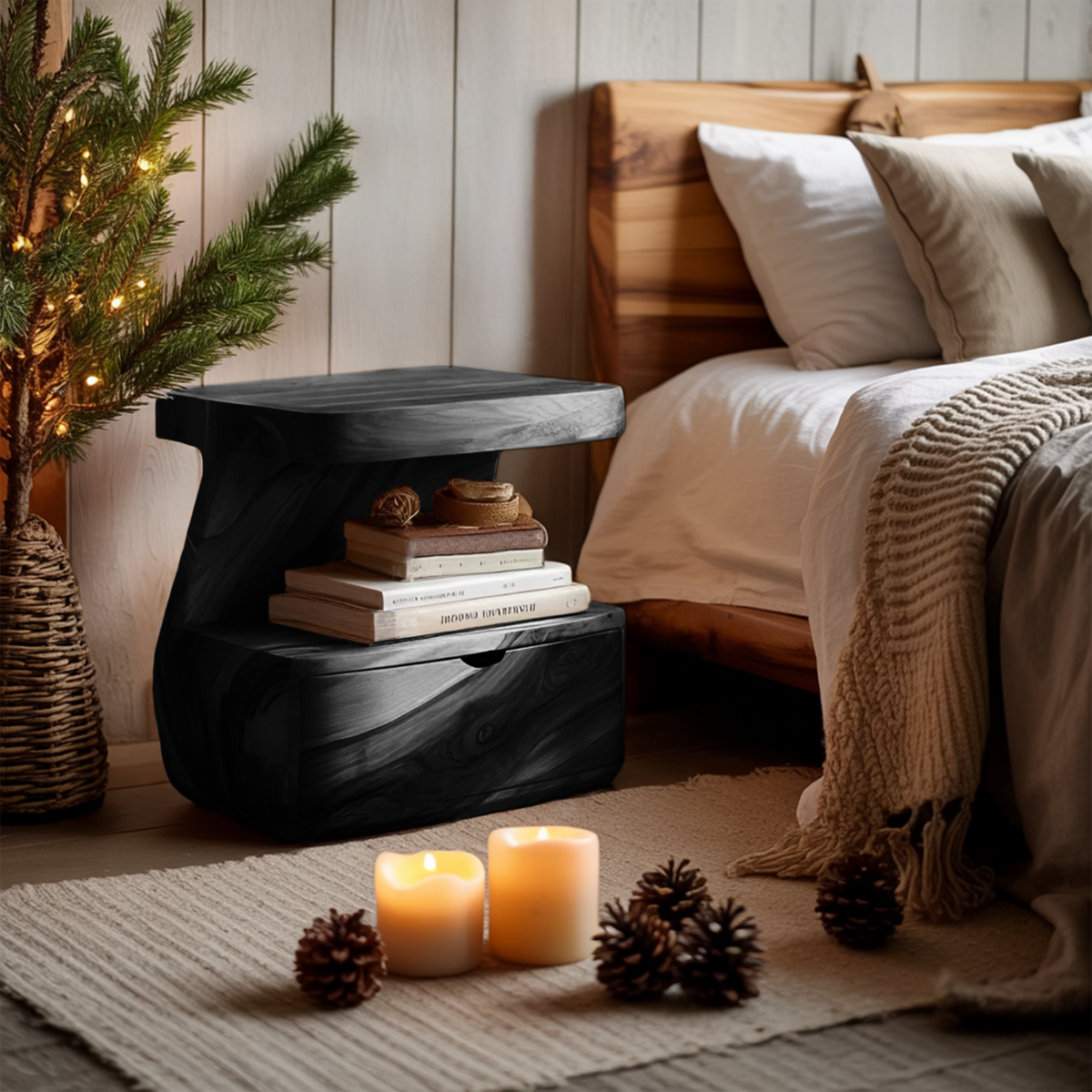 Modern Nightstand With Drawer For Bedroom