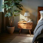 Modern Organic Nightstand With Rounded Edge For Bedroom