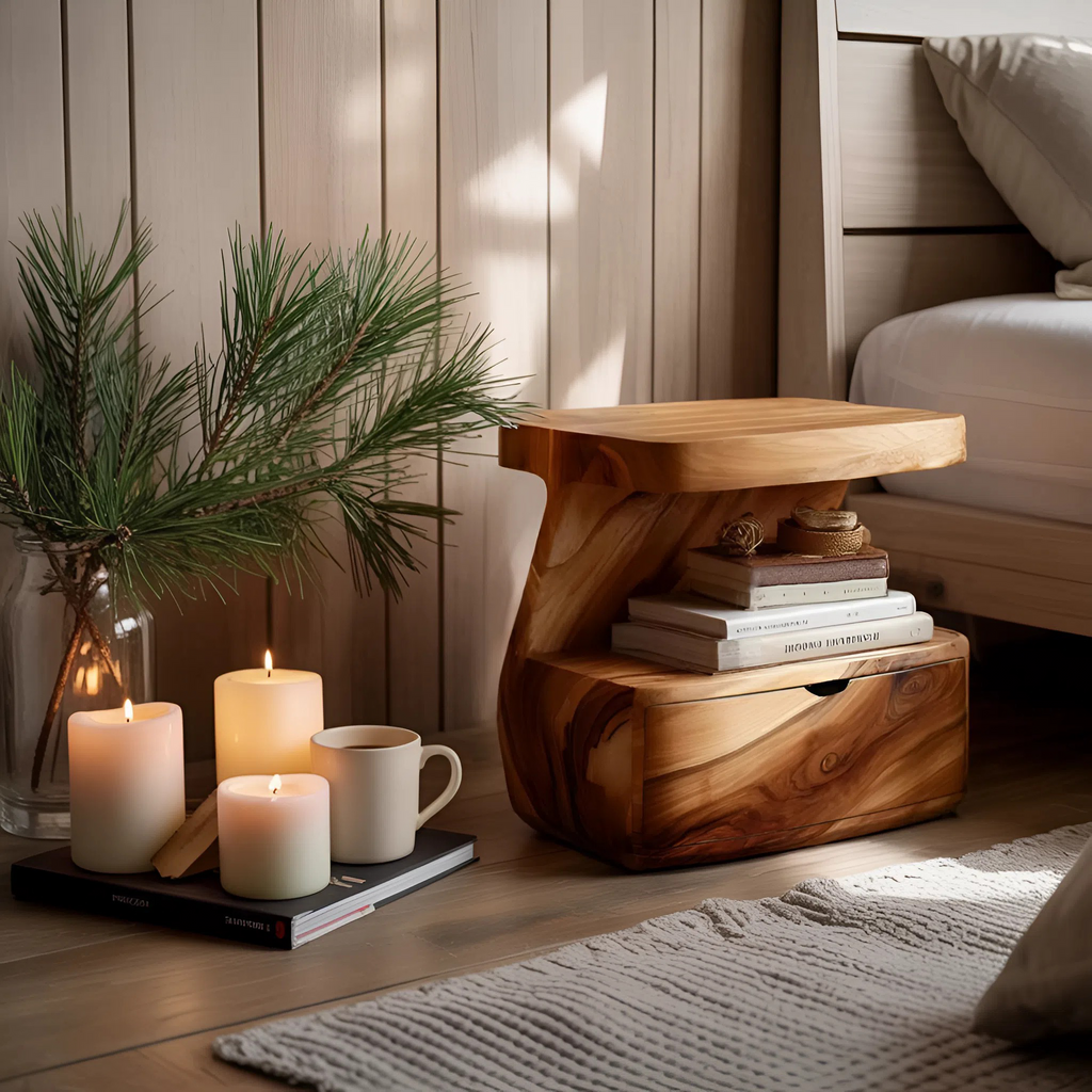 Modern Nightstand With Drawer For Bedroom
