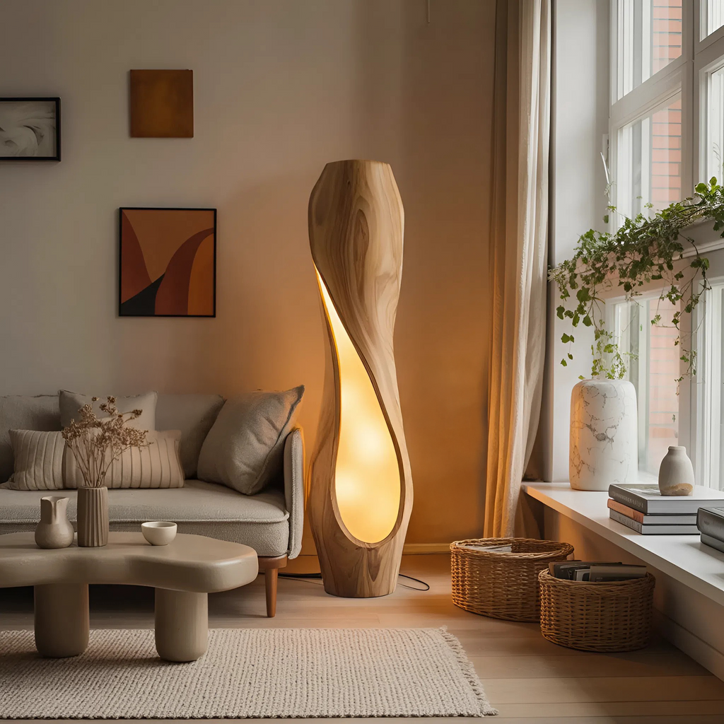 Organic Sculptural Floor Lamp For Living Room Decor
