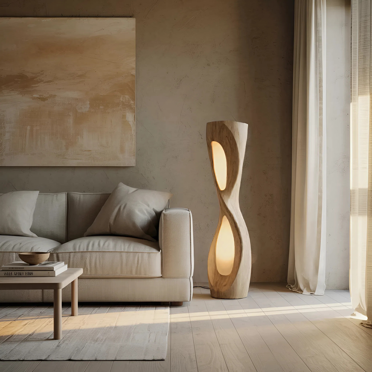 Modern Organic Sculptural Floor Lamp For Bedroom Decor