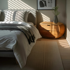 Scandinavian Organic Nightstand With Rounded Form For Bedroom