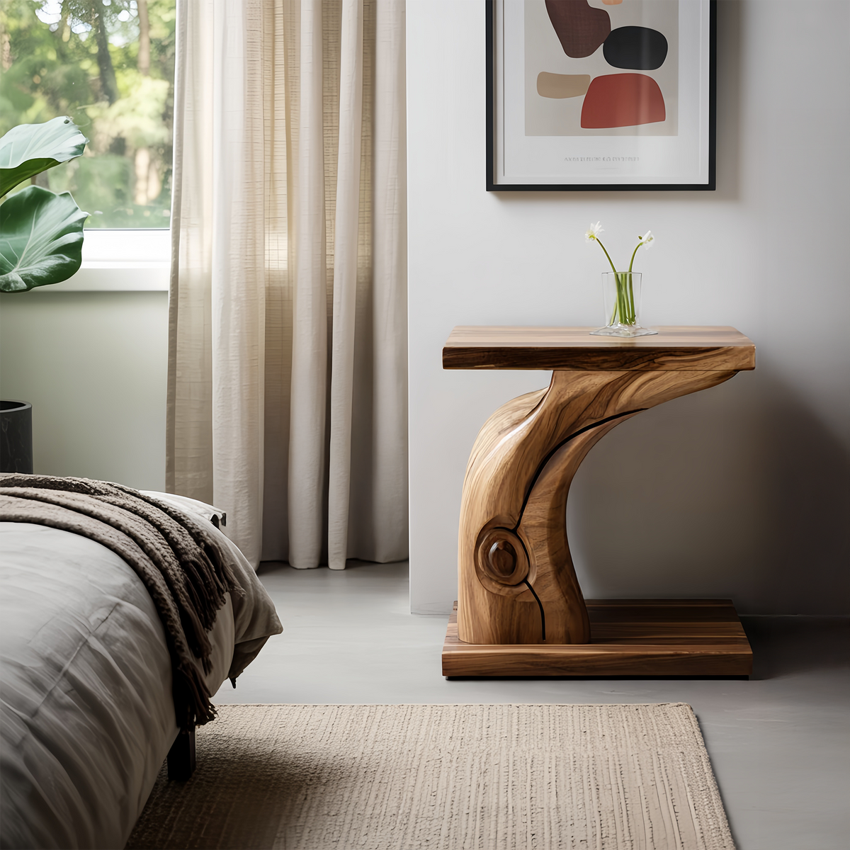 Organic Sculptural Nightstand For Bedroom Or Home Interior