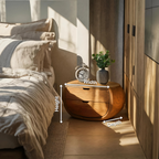Scandinavian Organic Nightstand With Rounded Form For Bedroom