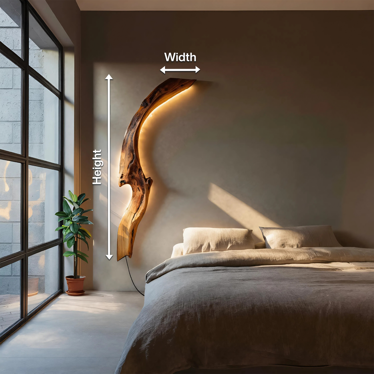 Minimalist Organic Wall Light For Bedroom Or Hallway Decor