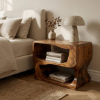 Organic Modern Wooden Nightstand For Bedroom